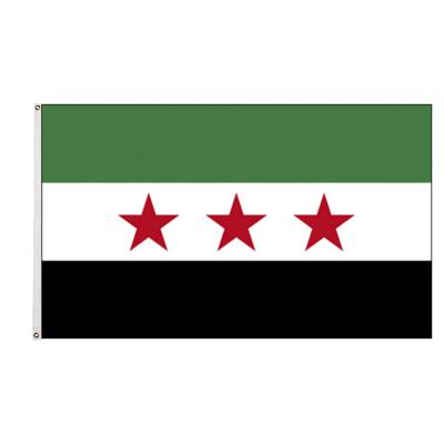 China OEM Wholesale Stock Printed 100% Polyester 3x5ft SY Old Syrian Flag Syria for sale