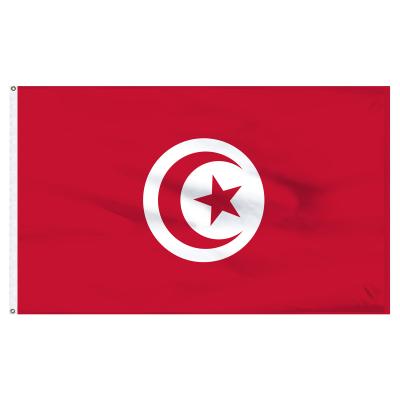 China OEM Wholesale 3x5ft TN Printed 100% Polyester Running TUN Tunisian Tunisia Flag for sale