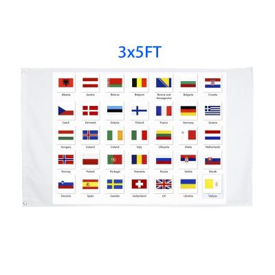 China OEM Ready to Ship 3x5ft 100% Polyester Europe Banner European National Country Flags All Countries for sale