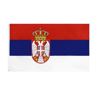 China FLYING Serbian Flags 3x5 ft Printed Quality 68D Polyester Printing National Flag for sale