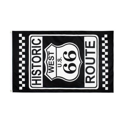 China OEM Wholesale Current Historic 100% Polyester 3x5ft US Route 66 WESTERN Flag for sale