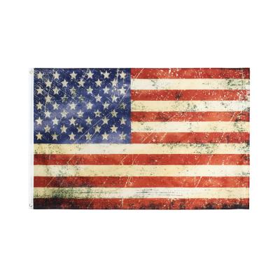 China OEM Wholesale Stock 100% Polyester 3x5ft United States Of America USA USA Antique Flag for sale