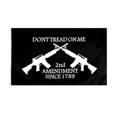 China OEM Wholesale Black 2nd Amendment 3X5FT Don't Tread On Me M16 Crossed Rifles FLAG for sale