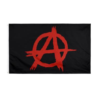 China OEM Wholesale 3x5ft Polyester 3x5ft Anarchist Anarchism Stock 100% Anarchy Flag for sale