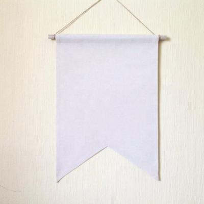 China OEM Wholesale Custom High Quality 240gsm Canvas Blank Hanging Flag for sale