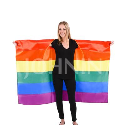 China Wholesale Custom Polyester FLYING Printed Cheap 3x5 Rainbow Flag Cape for sale