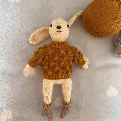 China Bunny Odile Baby Wool Knitted Bunny Lovely Amigurumi Cuddly Plush Toy Hand Knitted Bunny Doll for sale