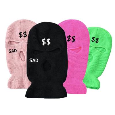 China JOINT Custom Embroidery Knit Balaclava Winter Face Ski Mask for sale