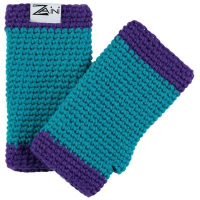 China Women Fingerless Striped Crochet Mittens Women Knit To Crochet Arm Warmer Fingerless Mitten Long Winter Gloves for sale