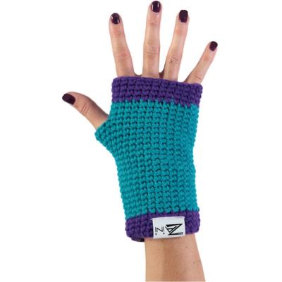 China Striped 100% Handmade Girls Winter Gloves Knitting Warm Finger Gloves Wrist Fingerless Touch Screen Gloves for sale