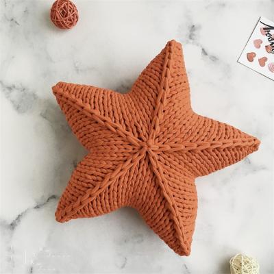 China Stripe Handmade Christmas Fabric Cotton Star Shaped Cushion Knit Decorative Pillow Home Decor And Tile for sale