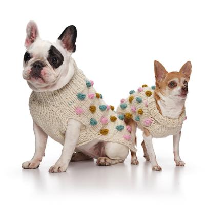 China Chunky Viable Hot Selling Custom Logo Knit Puffy Dog Wool Sweater Winter Sweater T-shirt Coat Dog for sale