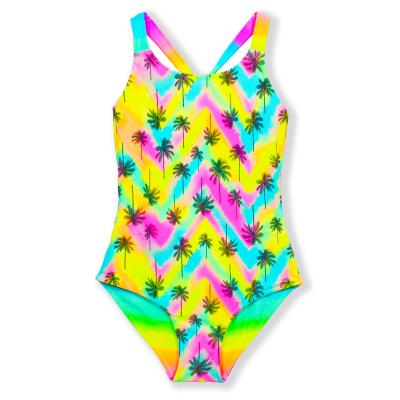 China Breathable One-Piece Color Printed Sports Swimwear Girls Swimwear Toddler Girl Swimwear For Girls for sale