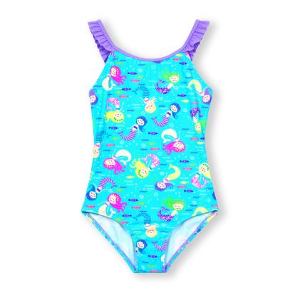 China Girl's Beautiful Breathable Mermaid Lotus Swimsuit Body Ruffle Strap Swimsuit for sale