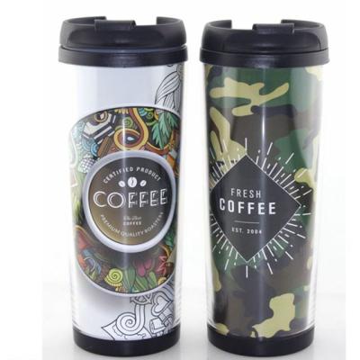 China Viable manufacturers point can be customized double-layer plastic promotional gifts cup included advertising paper can be customized for sale