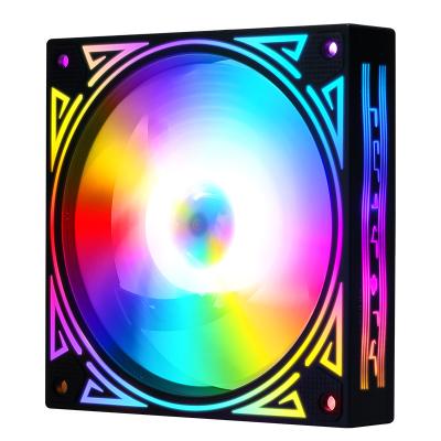 China Computer Case 12CM Control RGB ARGB Color Changing LED Symphony Cooling Mute Computer Fan for sale