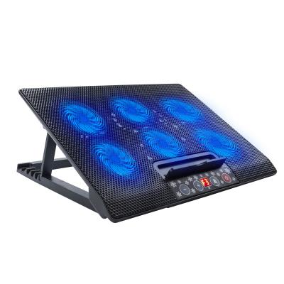 China high quality aluminum 14inch-17inch laptop cooling pad with 6 17 inch fans for sale