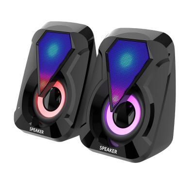 China No Colorful LED Light PC Speaker Wired USB Power Computer RGB LED Gaming Speaker for sale