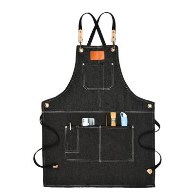 China Cleaning Japanese denim apron milk tea shop coffee shop baker hairdresser working canvas for sale