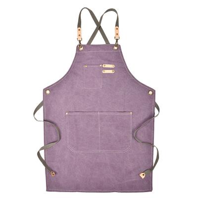 China Cleaning The same canvas leather apron hairdresser ordered bar restaurant spa apron for sale