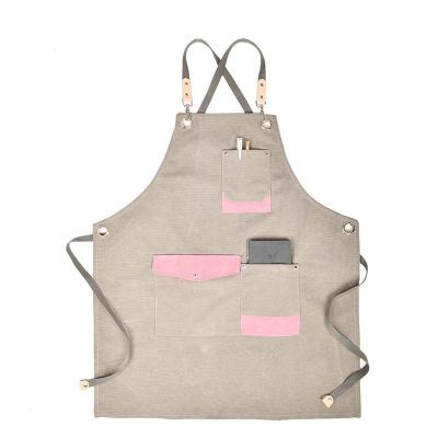 China Cleaning Creative two-color kitchen antifouling apron, home fashion, work denim, sleeveless shoulder strap, canvas enclosure for sale