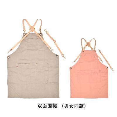 China Cleaning Double sided net red fashion denim canvas apron restaurant men and women painting art for sale