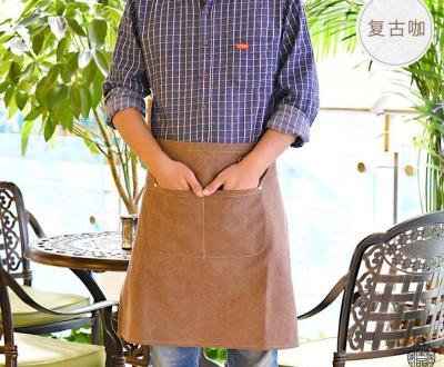 China SANITARY Cafe chef's short apron for male workers, small apron for female workers, half Korean style restaurant for sale