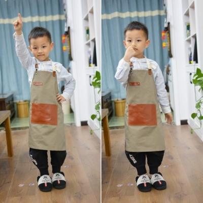 China Oil Painting Children's Apron Korean Print Art Museum Children's Painting Teacher's Mother's School Apron Canvas Denim Hot Transfer Printing for sale