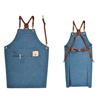 China SANITARY Korean canvas apron, male belt apron, printed, baking coffee shop, cyber cafe, washable and wear-resistant, female for sale