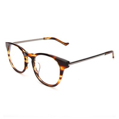 China High Quality Fashion Designer Acetate Round Turtle Vintage Glass Optical Frames Optical Glasses for sale