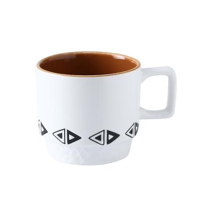 China Simple Viable Ceramic Mug Office Cup Breakfast Coffee Mug Milk Afternoon Tea Mug Can Be Posted With LOGO for sale