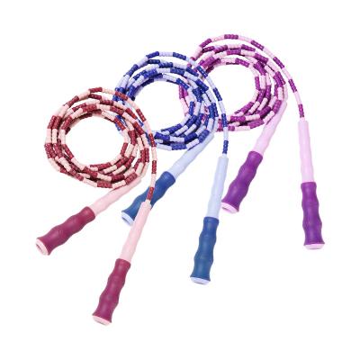 China Workout Skipping Plastic Beads Beaded Jump Rope Adjustable for sale