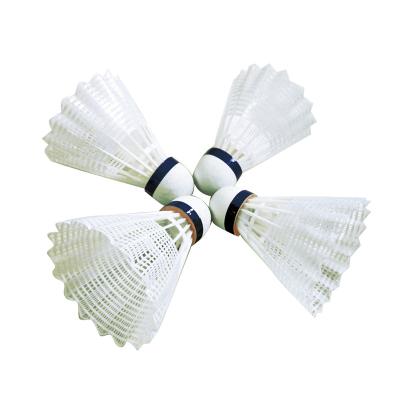 China Nylon Badminton Training Shuttlecock White Cross Fitness Goose Feathers Badminton for sale