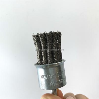 China High Quality Stainless Steel Wire Knot Type POLISHING/GRINDING Pen Shape Crimped Polishing Twisted Brush End Brush for sale