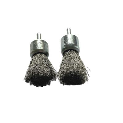 China High Quality POLISHING/GRINDING Shank Stainless Steel Wire Brush Knot Type 6mm End Brush Pen Brush Shape Crimped Wire for Drill for sale