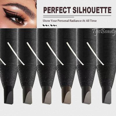 China Long Lasting Water Proof Cheap Price Duckbil Eyebrow Pencil Waterproof Wooden Eyebrow Mapping Pencil Cosmetic Brow Microblading Pencil with Brush for sale