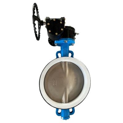 China General ductile iron, soft seal, manual turbine flange tetrafluoro butterfly valve, for sale