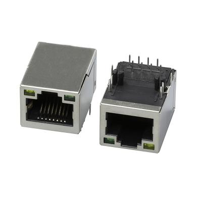 China PCB 10 Tag-out 100Base-T Ethernet rj45 connector led 8 pin rj45 connector pcb jack rj45 female modular jack for sale