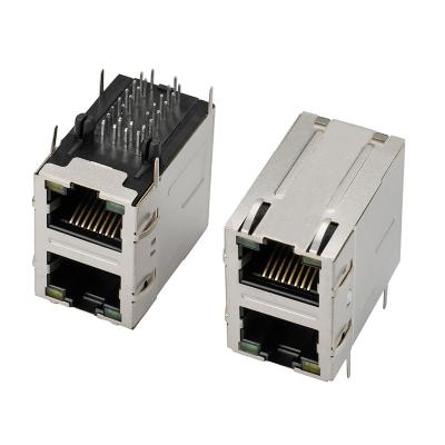 China pcb rj45 8P8C 2x1 ethernet connector led rj45 female connector rj45 pcb jack modular jack for sale