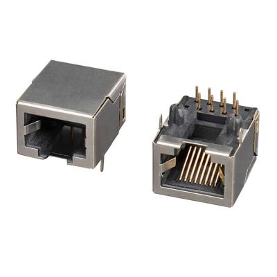 China PCB Single Pin F3.05 rj45 Left Female Connector 8p8c rj45 8 Female Converter for sale