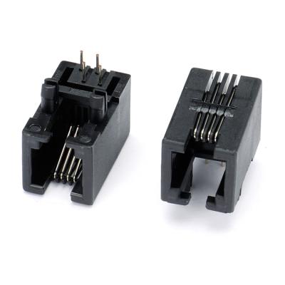 China PCB 4P4C Jack RJ11 Connector Modular Telephone Socket RJ45 CAT5 rj45 Female Connector for sale