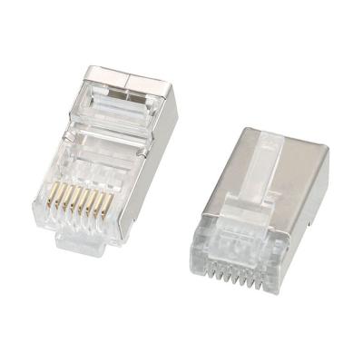 China PCB round hole shielded rj45 male connector rj45 plug rj45 connector rj45 modular jack network male female cable connector for sale