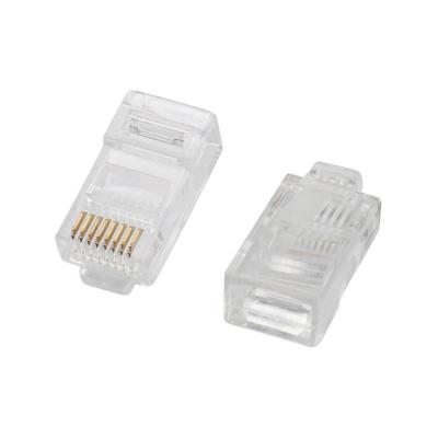 China PCB Cat5e CAT6 CAT7 RJ45 Connector For Network Cable 8P8C Stranded Solid Gold Plated RJ45 Plug With UTP for sale