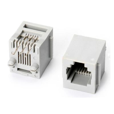 China PCB through hole 180 degree rj45 6P6C connector rj45 female modular jack rj45 socket for sale