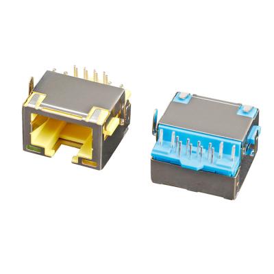 China PCB RJ11 RJ45 Connector RJ45 Plug In Connector PCB Jack Modular Jack 8P8C Led PCB Connector TAB-UP for sale