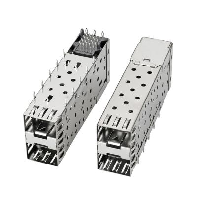 China Customizable Wholesale Cage and 2x1 SFP PCB Connector with Light Pipe SFP Connector for sale