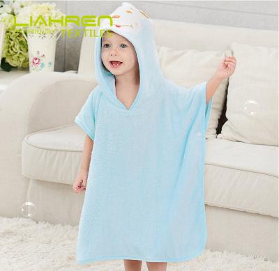 China Super Soft Organic Bamboo Poncho Towel Animal Design Soft Baby Bath Towel for sale