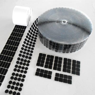 China Customized Viable Shade Square Heavy Duty Round Back Glue Self Adhesive Strap Hook And Loop Coin Dots for sale