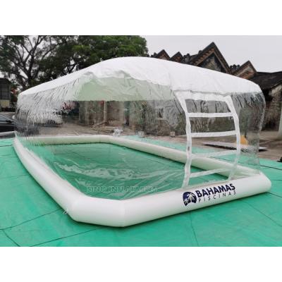 China 0.8mm PVC+0.6mm PVC Tarpaulin Sino Inflatables Portable Outdoor Inflatable Pool Dome For Covering Backyard Swimming Pool for sale