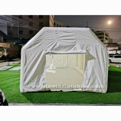 China 0.6mm (or 0.9mm Available) PVC Tarpaulin Portable Airtight White Small Hospital Inflatable Medical Tent With Movable Doors N Windows for sale